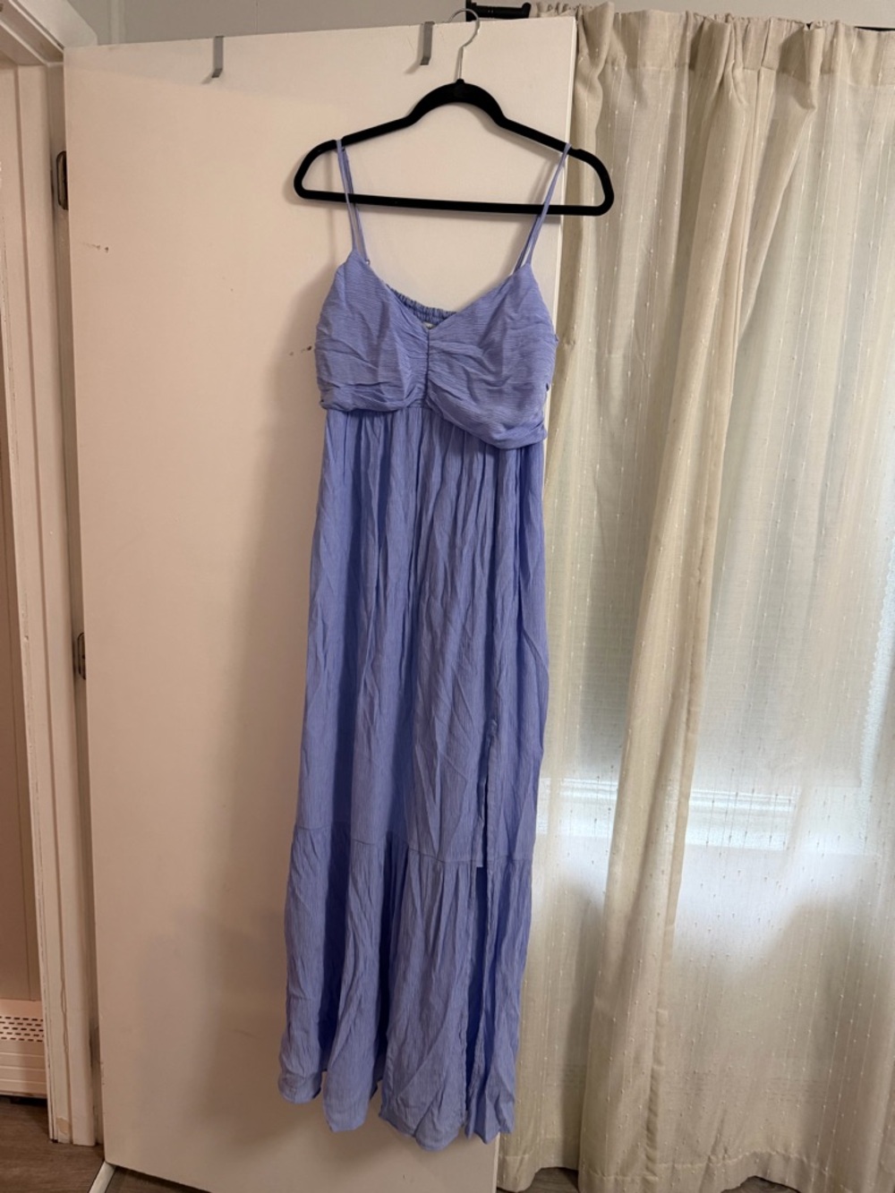 NWT Abercrombie & Fitch Light Lavender Periwinkle Spaghetti Strap Maxi Dress